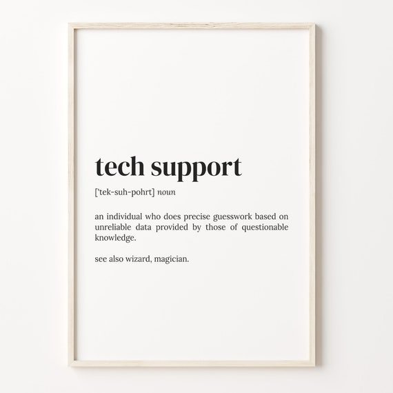 Tech Support Definition Quote Poster, Dictionary Style