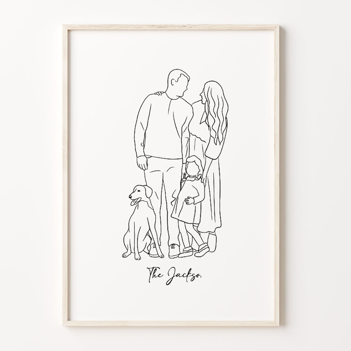 Custom Couple One-Line Portrait Art Print