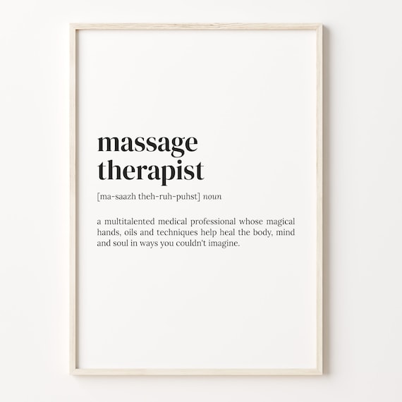 Massage Therapist Dictionary Definition Quote Poster
