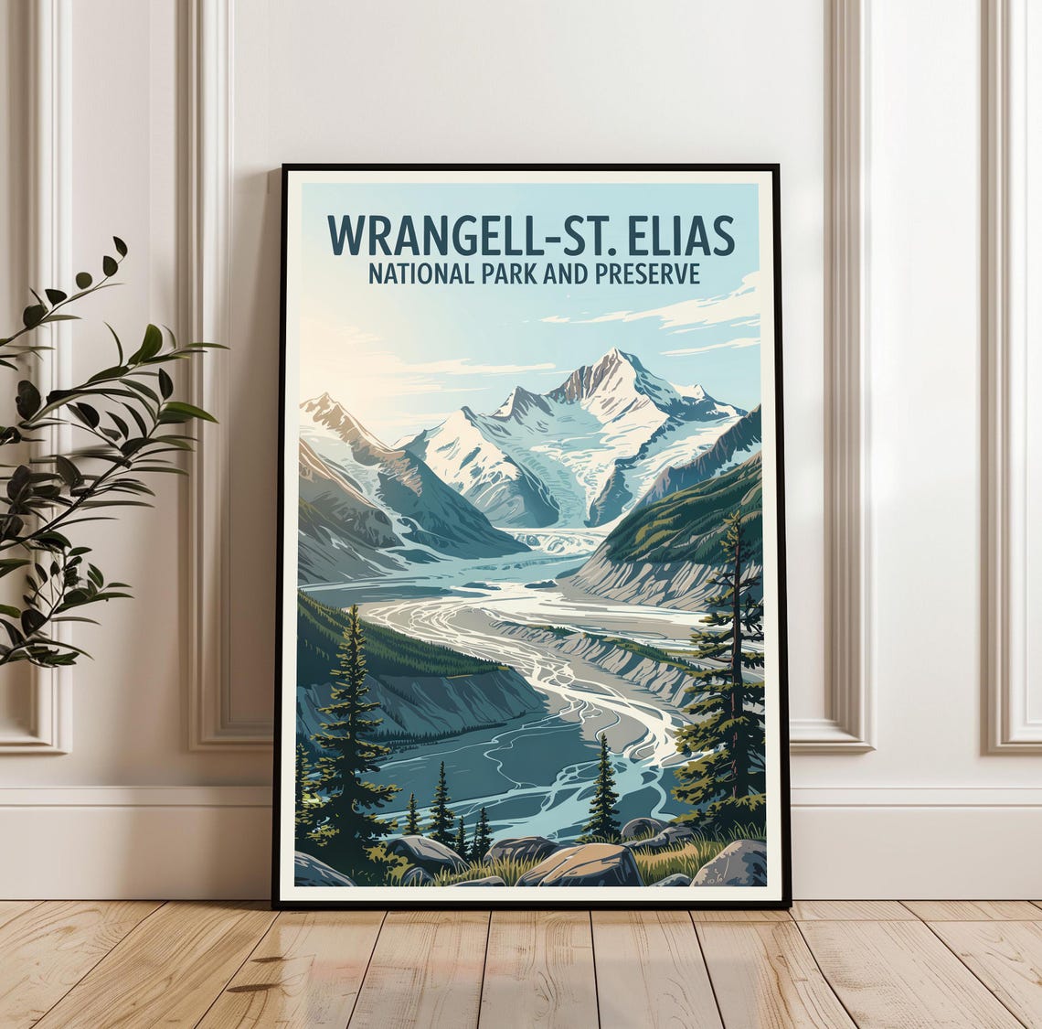 Wrangell-St. Elias National Park Glacier Peaks Scenic Travel Poster