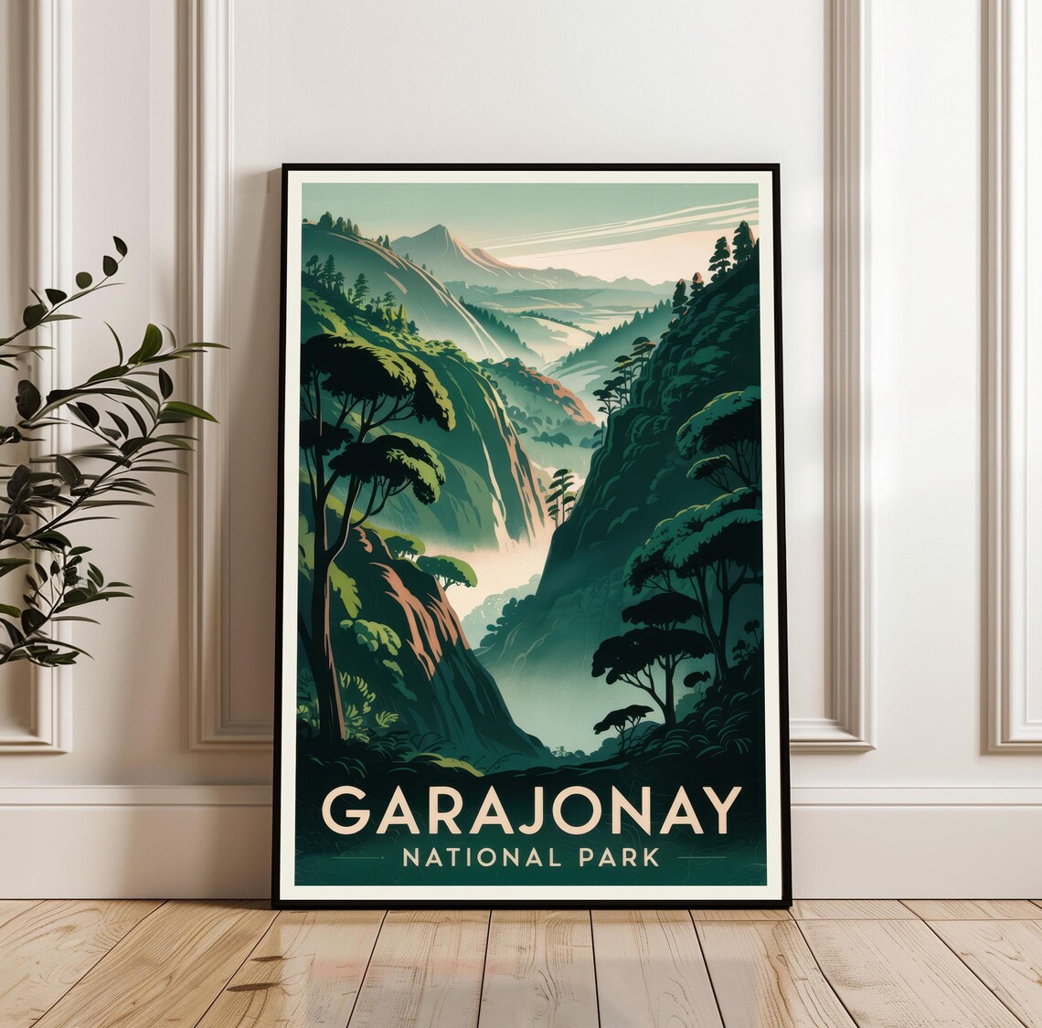Garajonay National Park La Gomera Misty Laurel Forest Travel Poster
