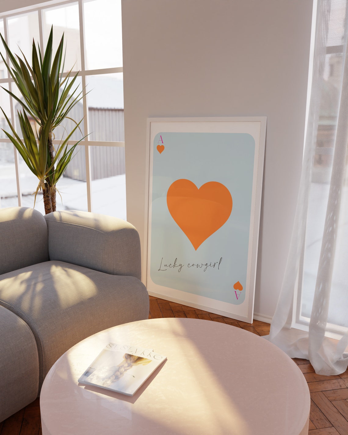 Trendy Poster Lucky Cowgirl Pink Ace Of Hearts Art Print Playing Card Poster Retro Wall Art Preppy Room Aesthetic Gallery Wall Print - Image 2