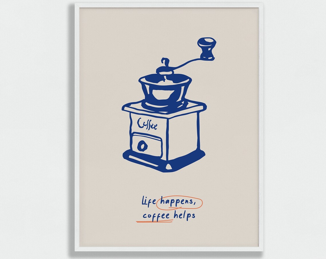 Coffee Grinder Modern Style Kitchen Decor Poster