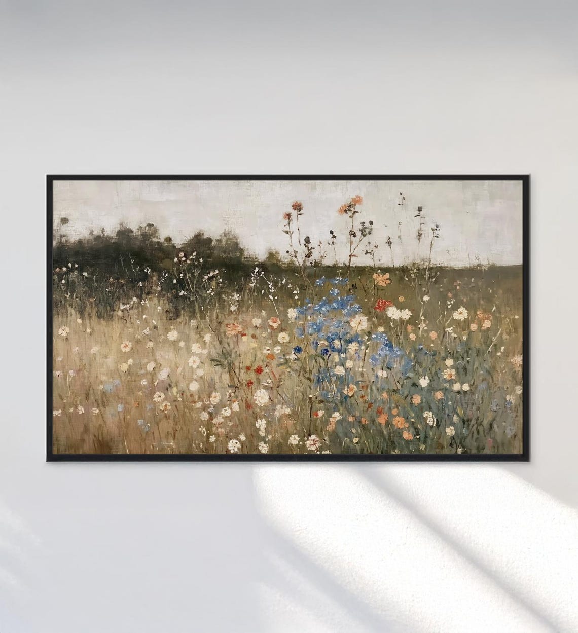 Frame Tv Art Vintage Wildflower Painting Spring Art For Frame Tv Country Farmhouse Tv Art Tv Art - Image 3