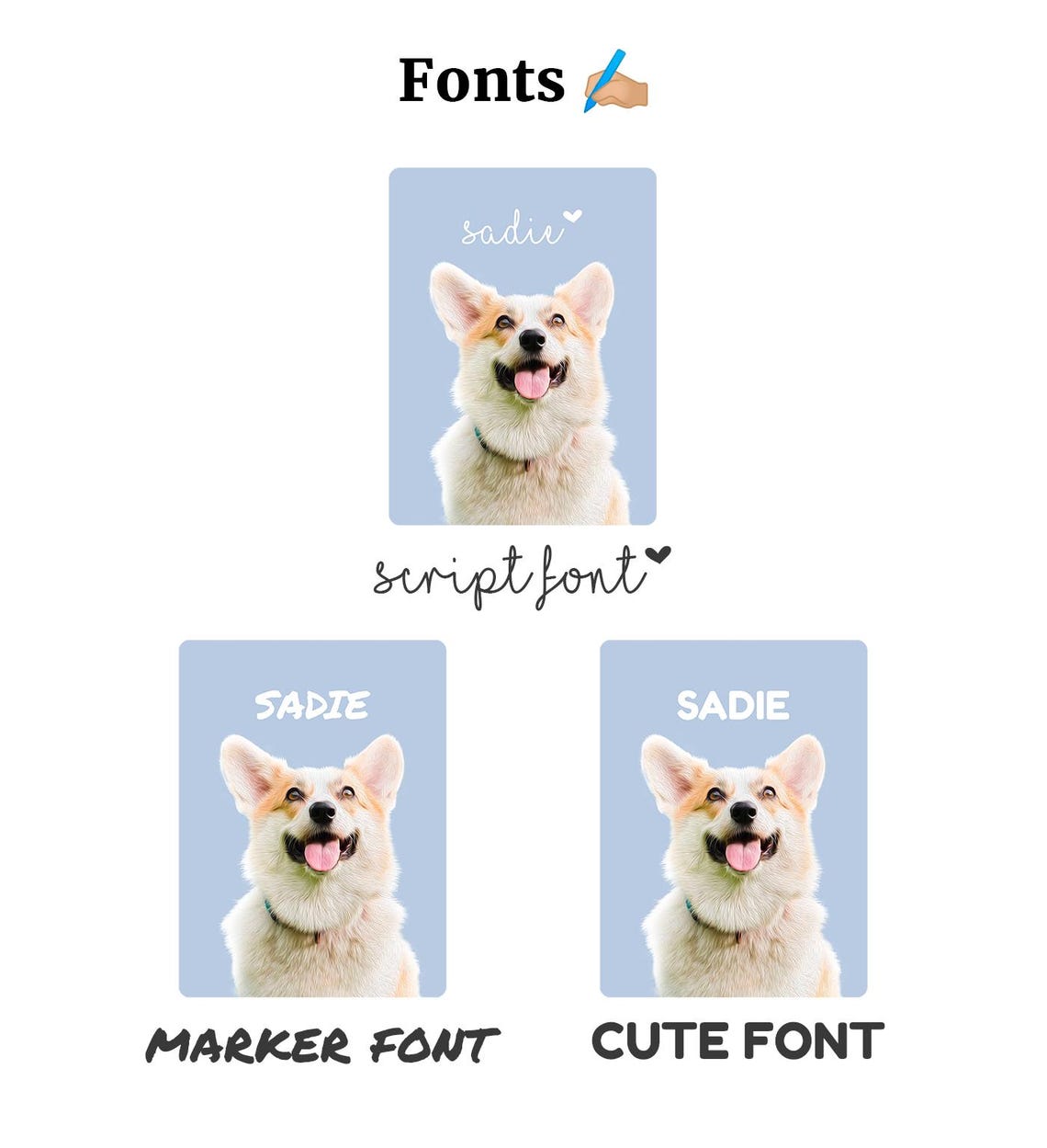 Custom Corgi Dog Portrait With Name Personalized Cute Pet Art Poster - Image 5