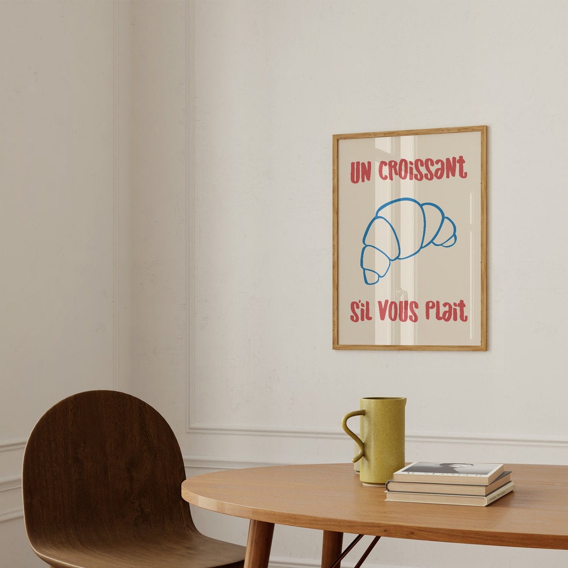 Un Croissant Sil Vous Plait French Kitchen Line Art Cafe Poster - Image 2