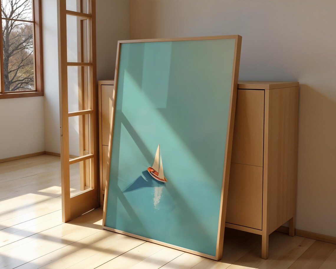 Modern Abstract Organic Shapes Art Print, Mid-Century Boho