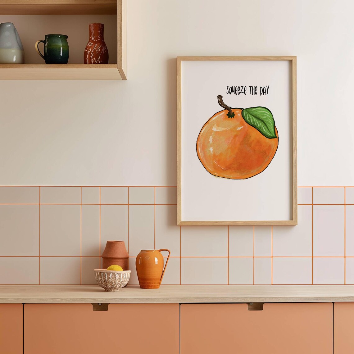 Watercolor Orange Print Kitchen Fruit Print Foodie Gift Instant Kitchen Fruit Poster Gift To Mom Dining Room Decor Fruit Home Decor - Image 2