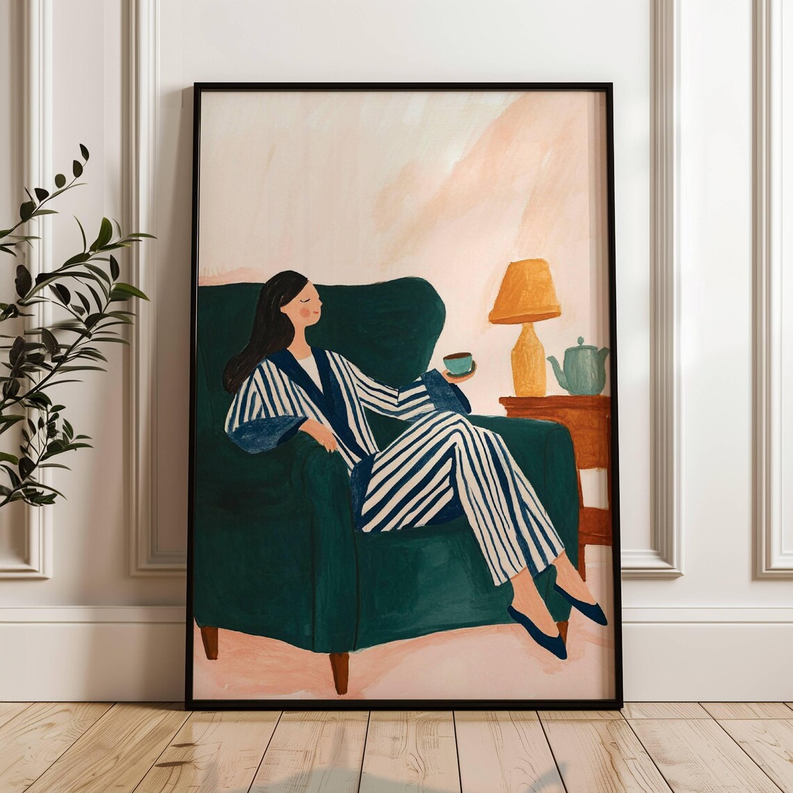 Kitchen Decor Cozy Cafe Wall Art Large Wall Art Contemporary Artwork Coffee Lover Print Minimalist Print Home Decor Best Friend Gift Woman - Image 2