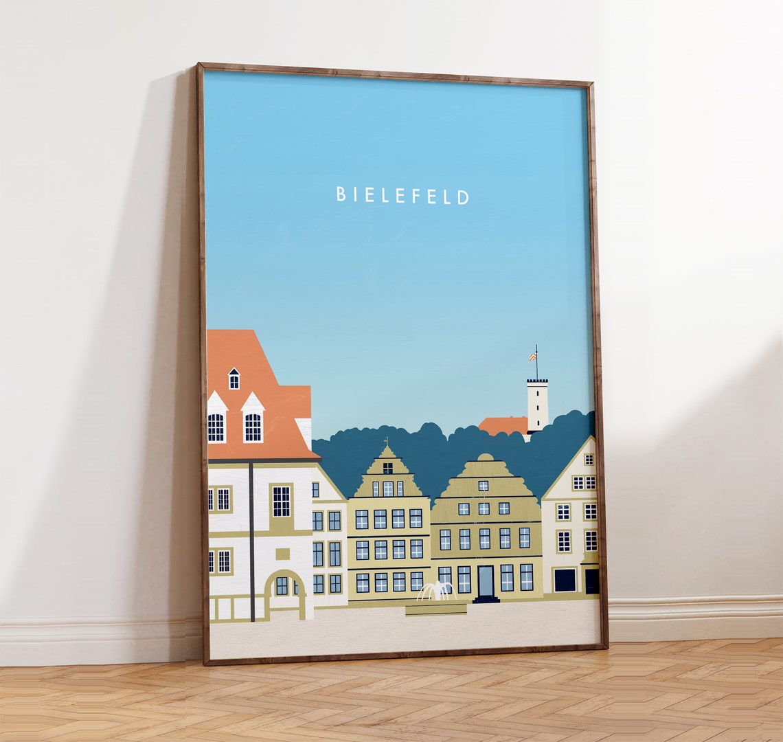 Bielefeld Germany Historic Old Town Square Castle Hill Poster