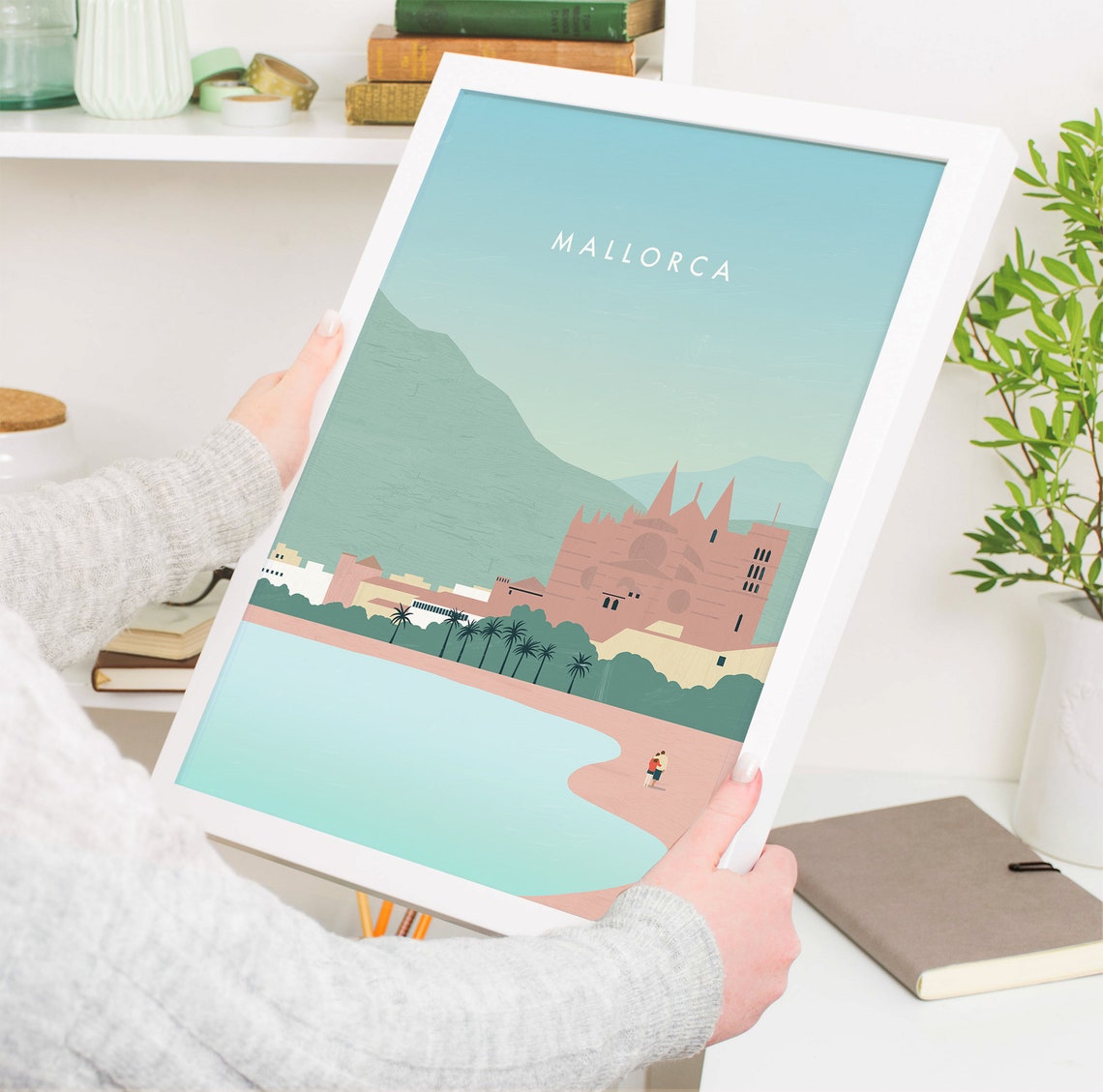 Mallorca Balearic Island Cathedral Bay Palm Beach Travel Poster - Image 4