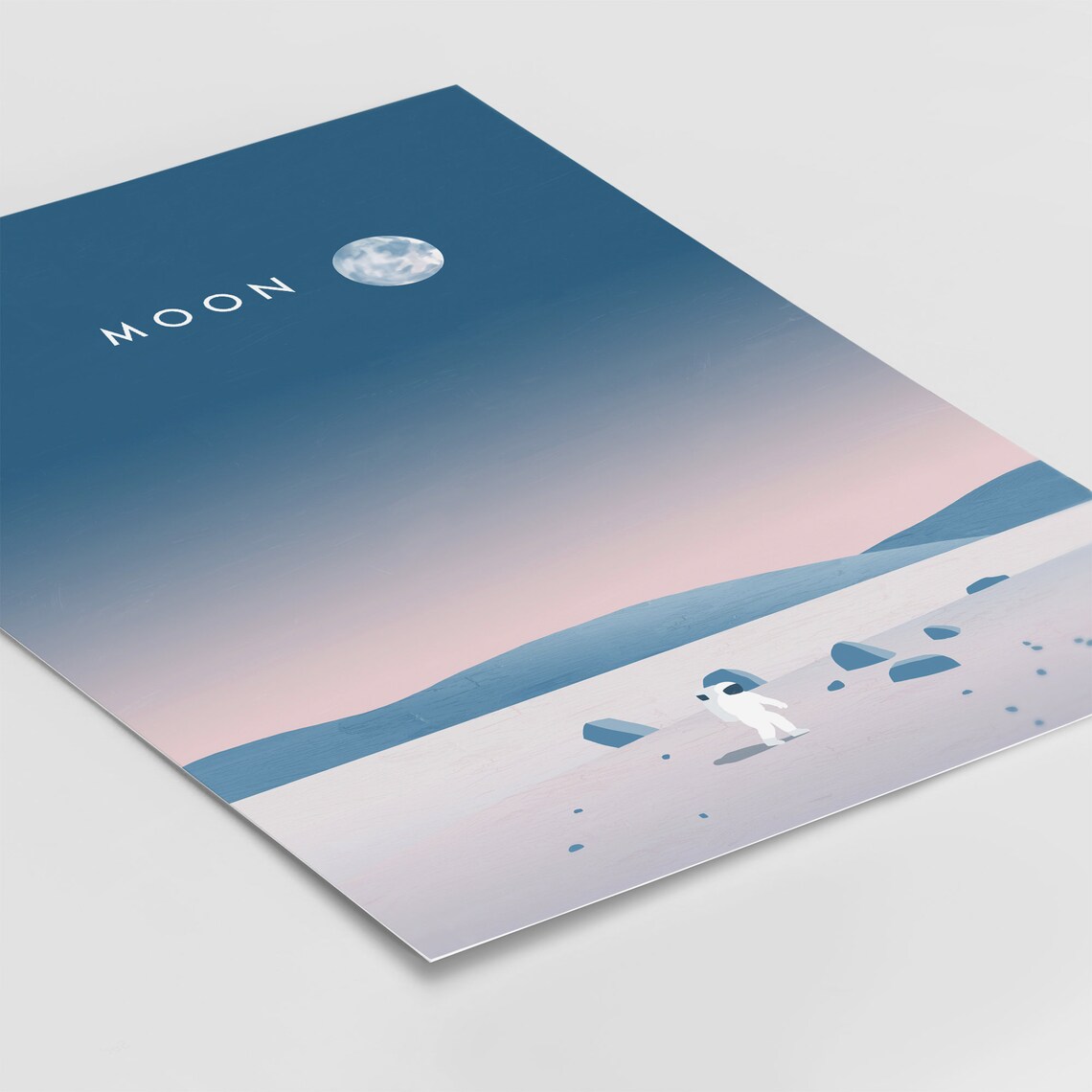 Moon Astronaut Space Poster, Celestial Art Print - Image 2