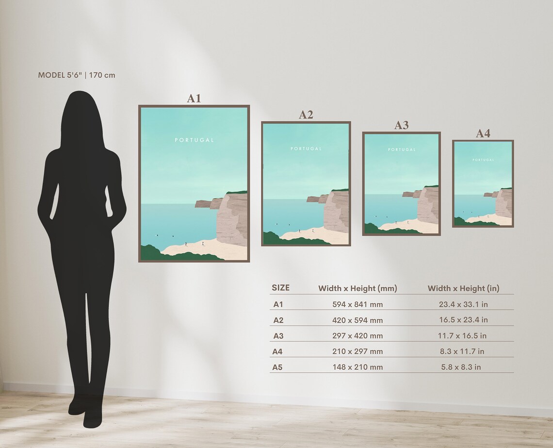 Portugal Minimalist Coastal Landscape Travel Poster - Image 2