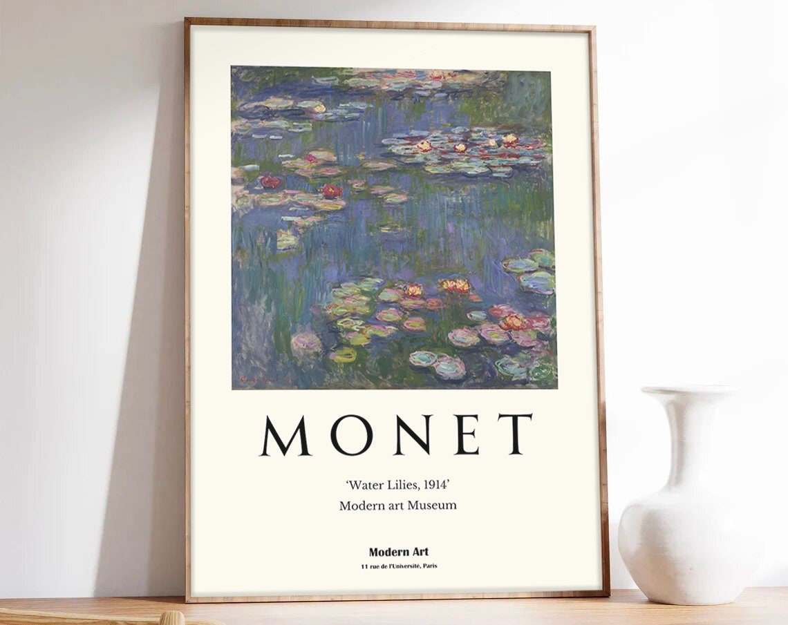Claude Monet Water Lilies 1914 Impressionist Pond Exhibition Poster