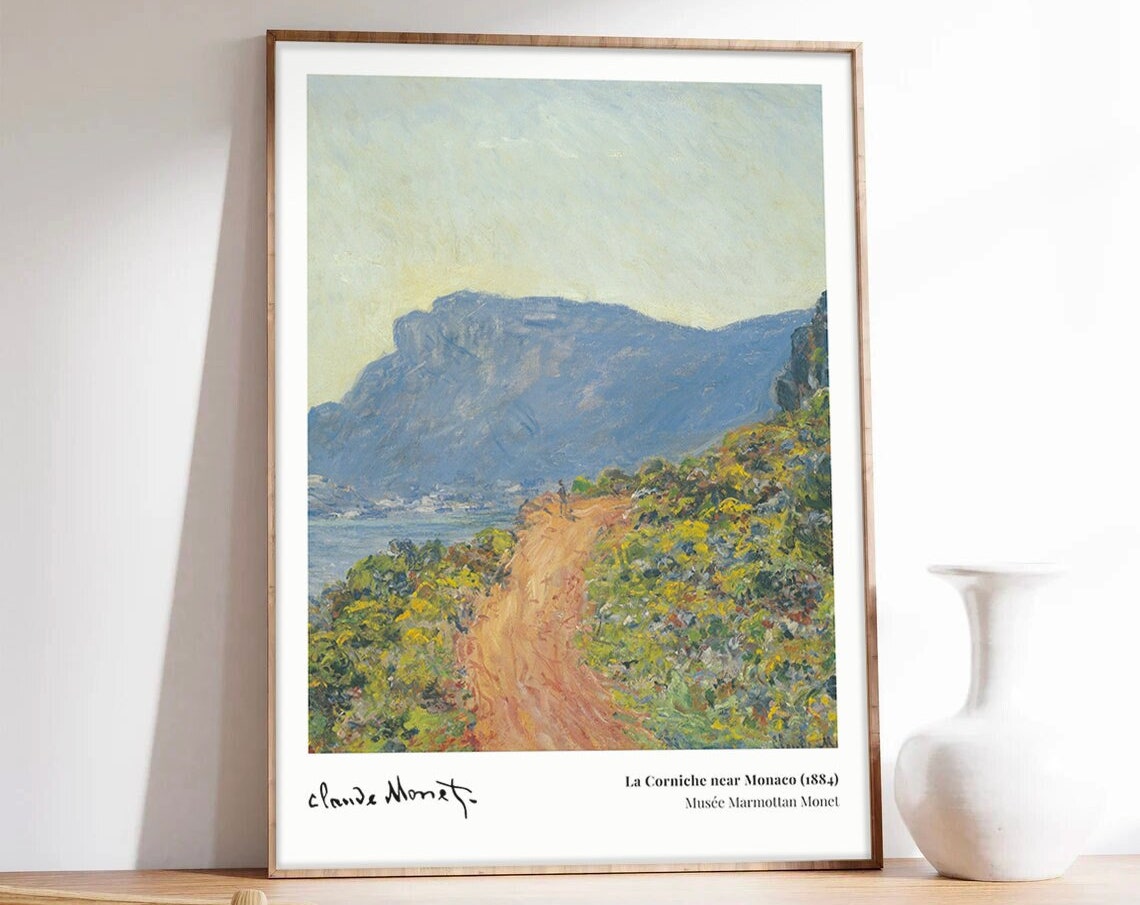 Claude Monet La Corniche near Monaco 1884 Coastal Path Poster