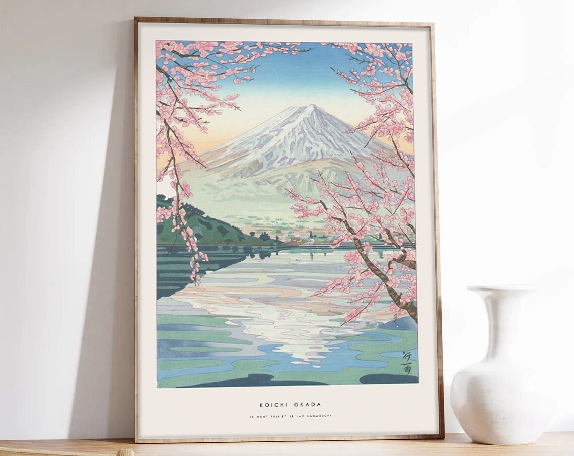 Mount Fuji and Lake Kawaguchi Travel Poster