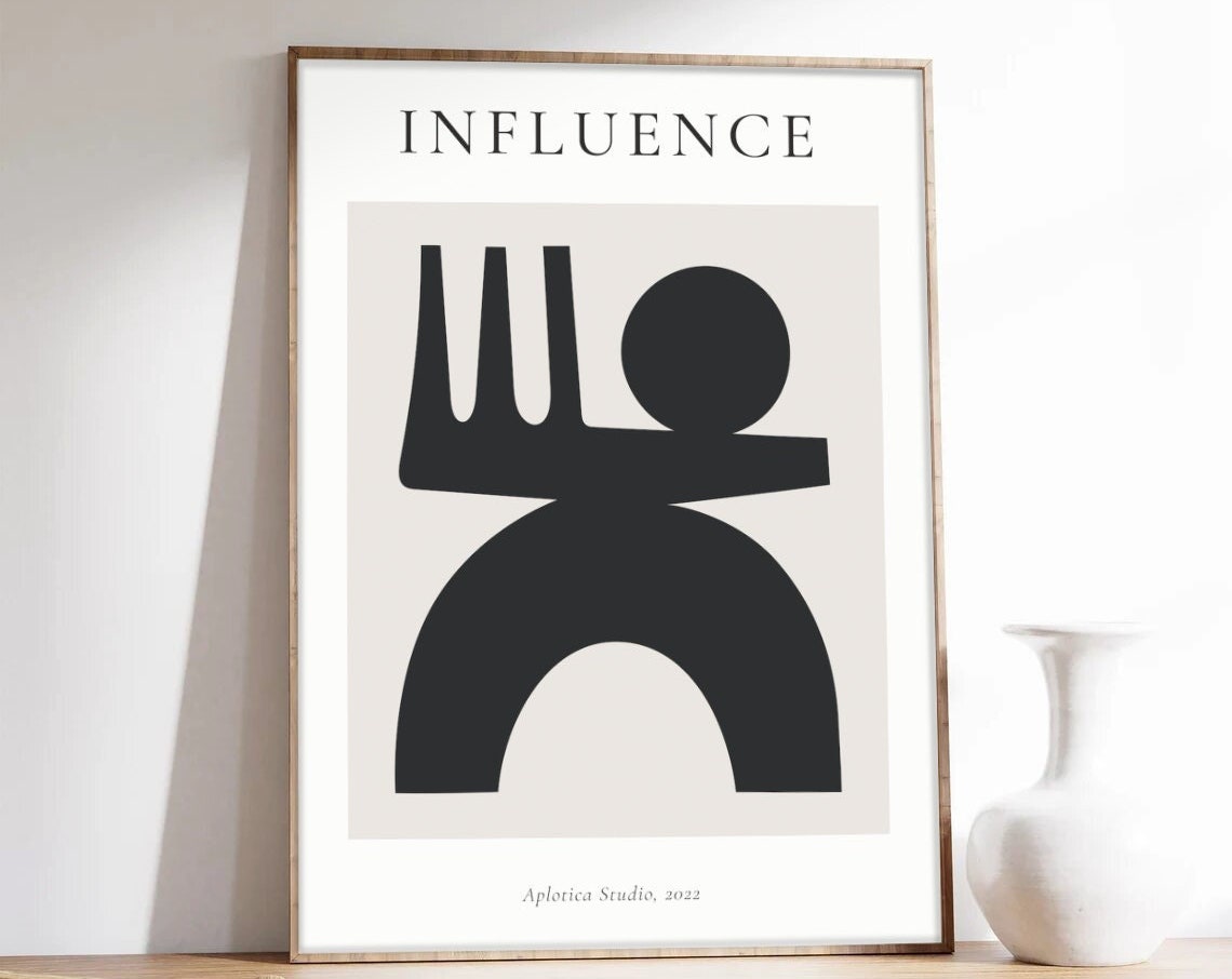 Influence Abstract Black Figure Minimalist Studio 2022 Poster