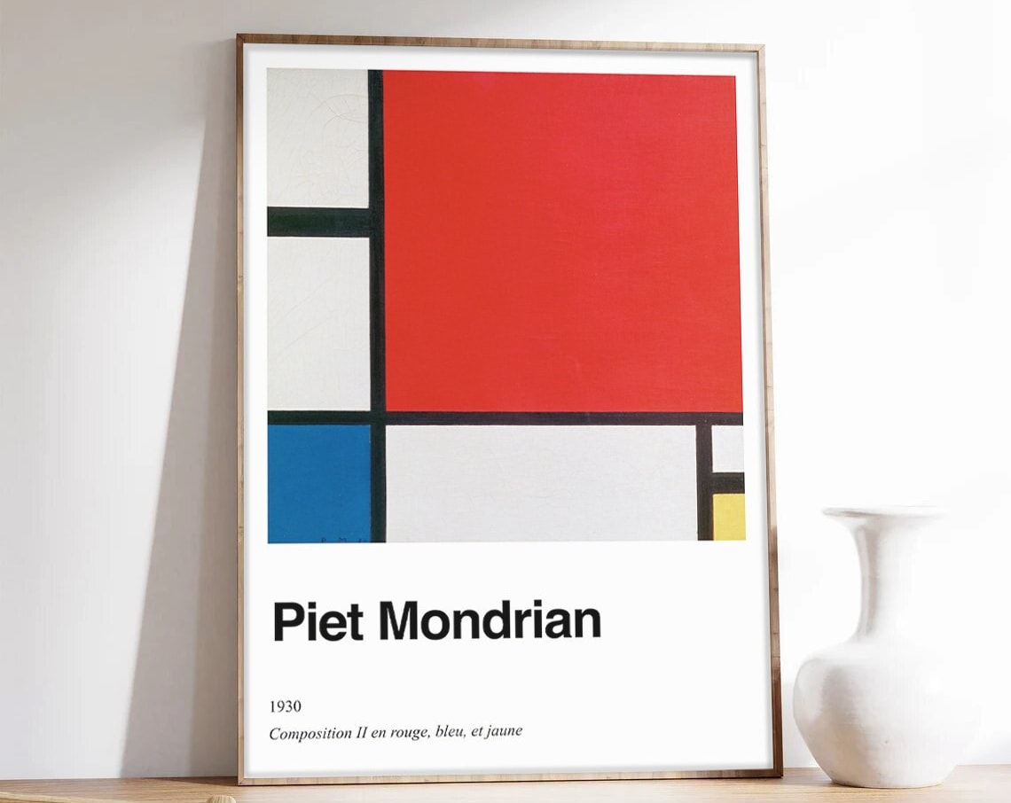 Mondrian Abstract Poster, Minimalist Exhibition Art Print