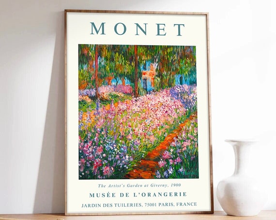 Monet Poster The Artists Garden At Giverny 1900 Landscape Poster Art Print On Museum Quality Paper