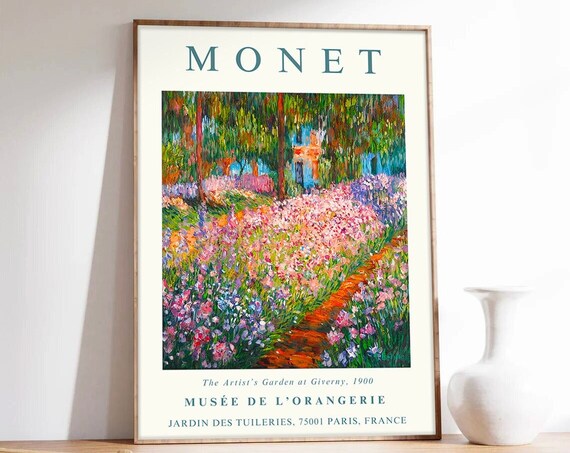 Monet The Artists Garden at Giverny 1900 Floral Exhibition Poster