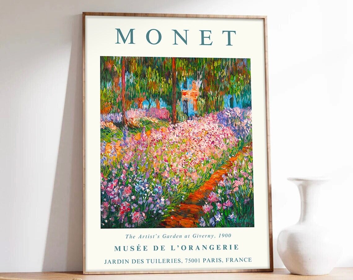 Monet The Artists Garden at Giverny 1900 Floral Exhibition Poster