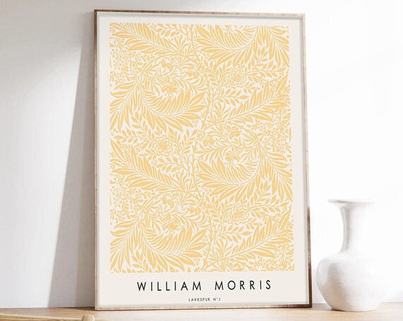 William Morris Larkspur Art Nouveau Flower Poster