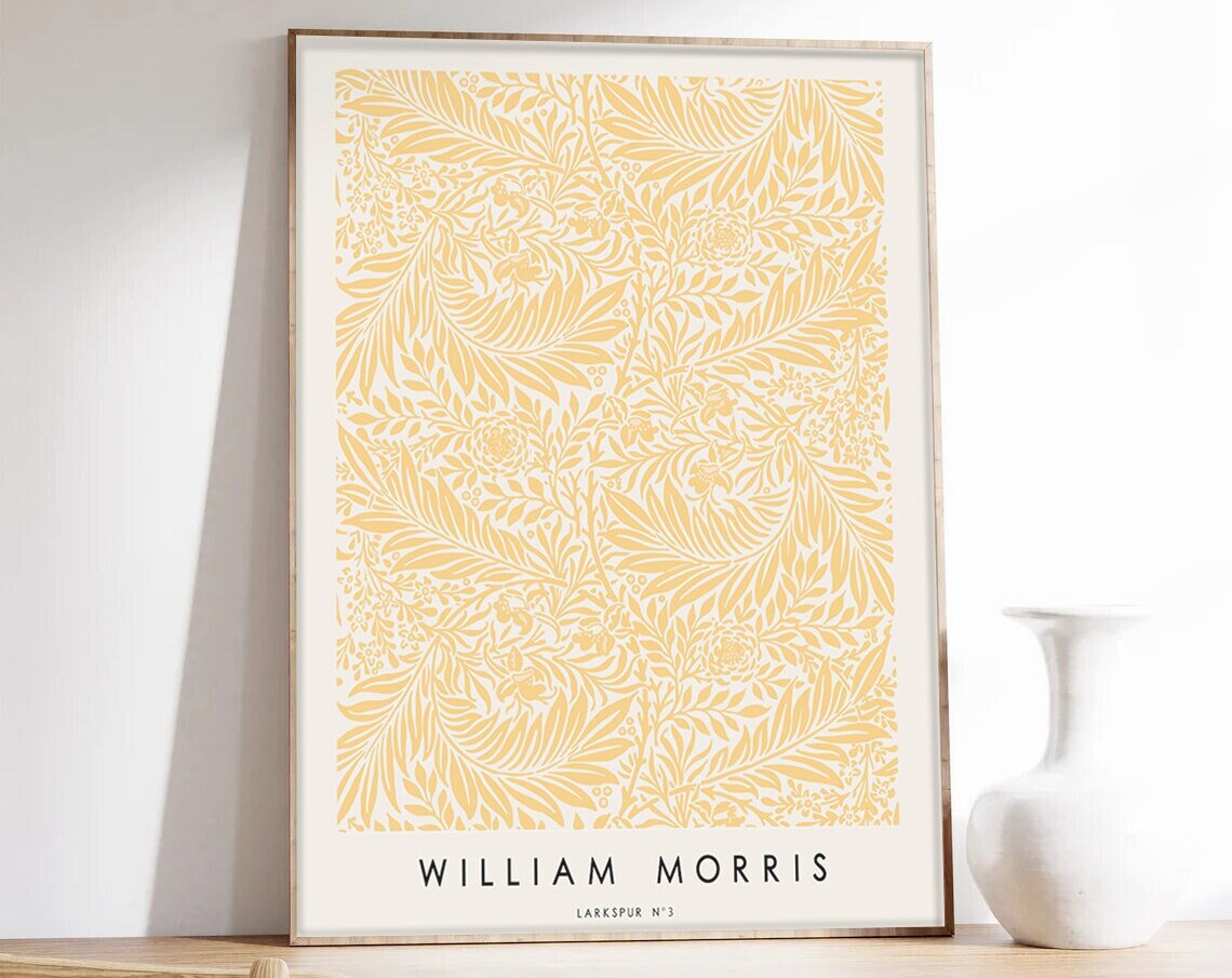 William Morris Larkspur Art Nouveau Flower Poster