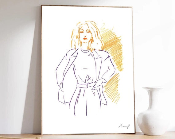 Line Drawing Fashion By Marc Palmade Impressionism Print On Museum Quality Paper