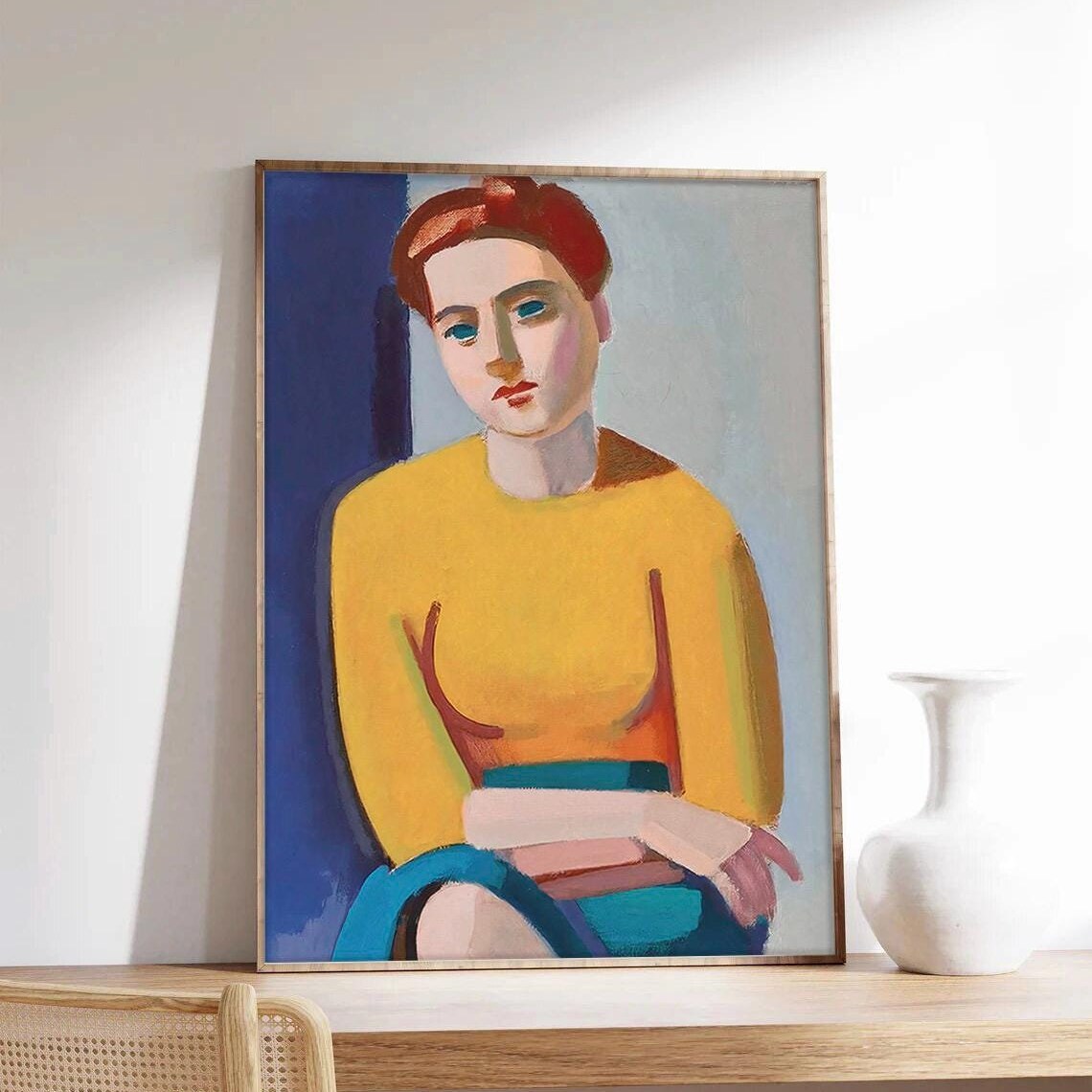 Lundstrom Portrait of Hanne Hansen, Cubism Art Print