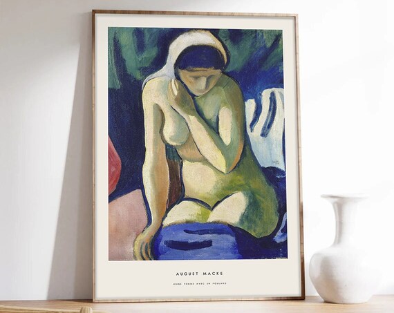 August Macke Jeune Femme Avec Un Foulard Expressionist Poster
