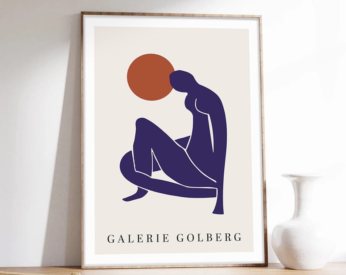 Matisse Blue Nude Abstract Poster, Minimalist Art