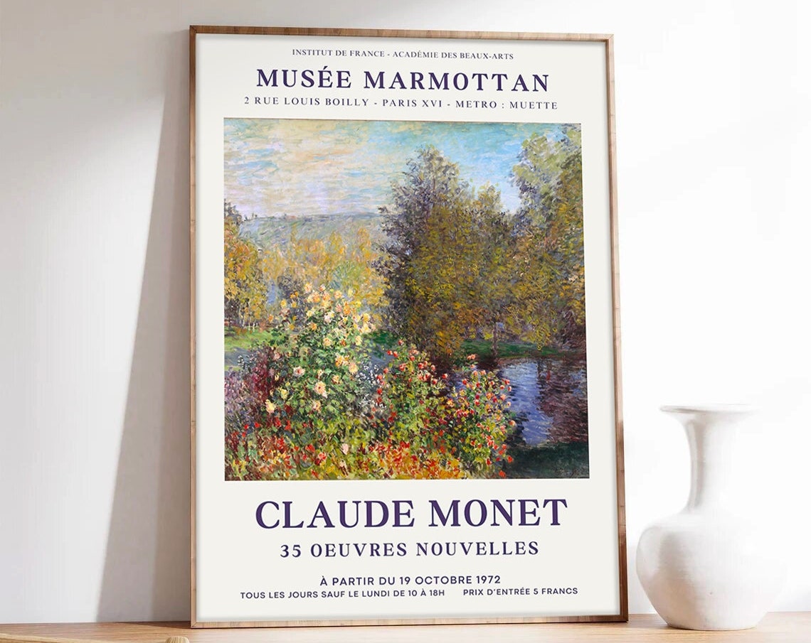 Monet Garden Corner in Montgeron 1972 Museum Exhibition Poster