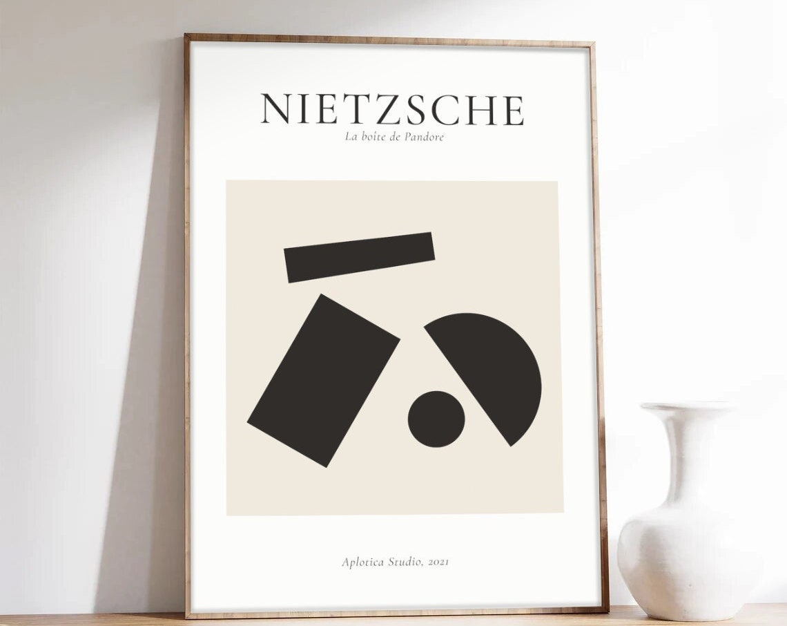 Nietzsche Geometric Abstract Black Shapes Gallery Exhibition Poster
