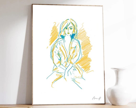 Line Drawing Fashion By Marc Palmade Impressionism Fine Art Print On Museum Quality Paper