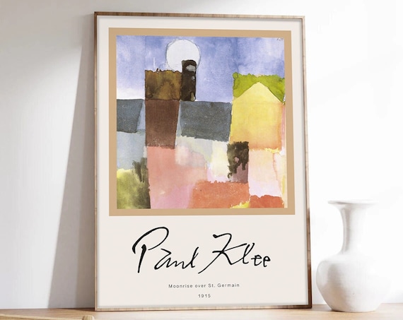 Paul Klee Moonrise Over St. Germain 1915 Watercolor Art Poster