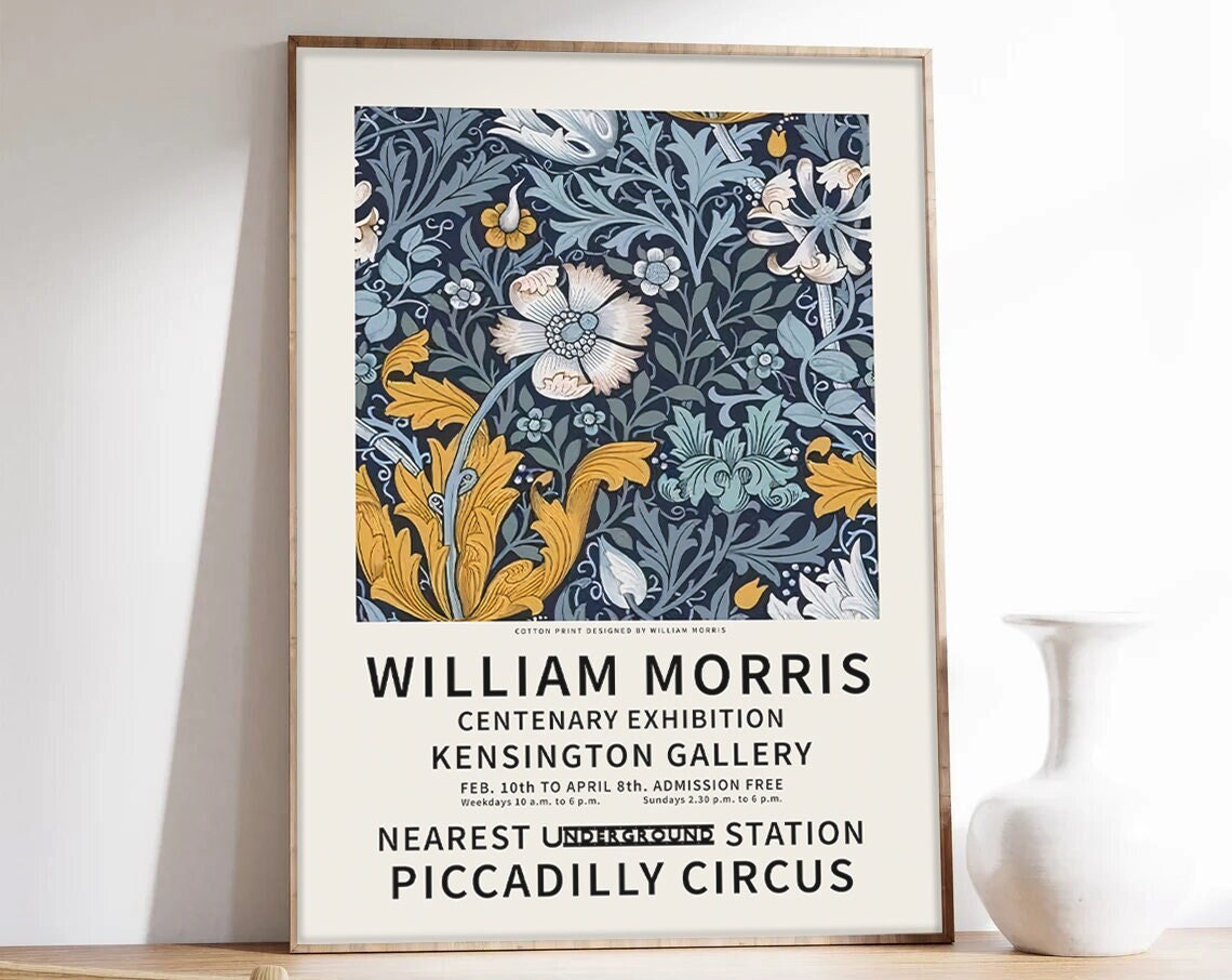 William Morris Flower Motifs Exhibition Poster