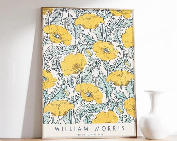William Morris Yellow Flowers, Art Nouveau Poster Print