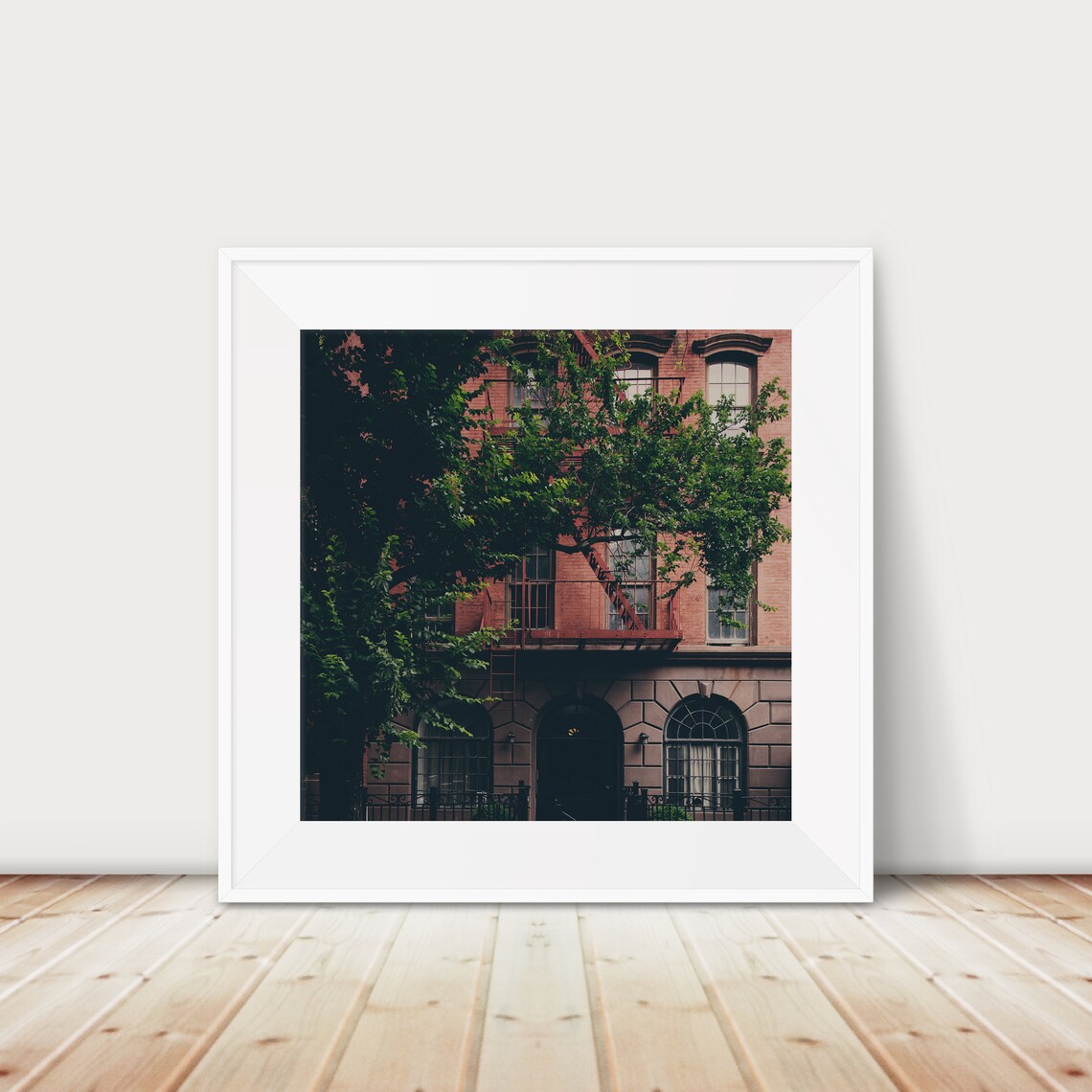 Greenwich Village NYC Red Brick Brownstone Fire Escape Photography Poster