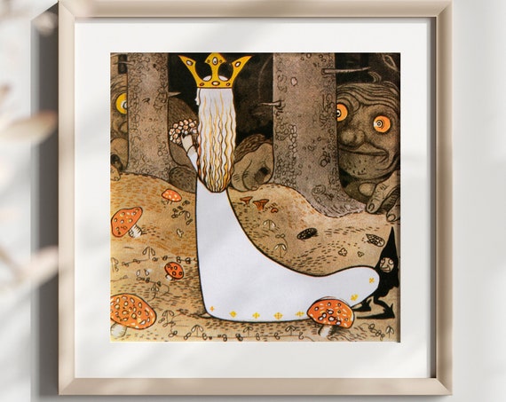 Whimsical Fairytale Fine Art By John Bauer Enchanting Vintage Wall Princess Troll Folktales Poster Golden Age Of Illustration