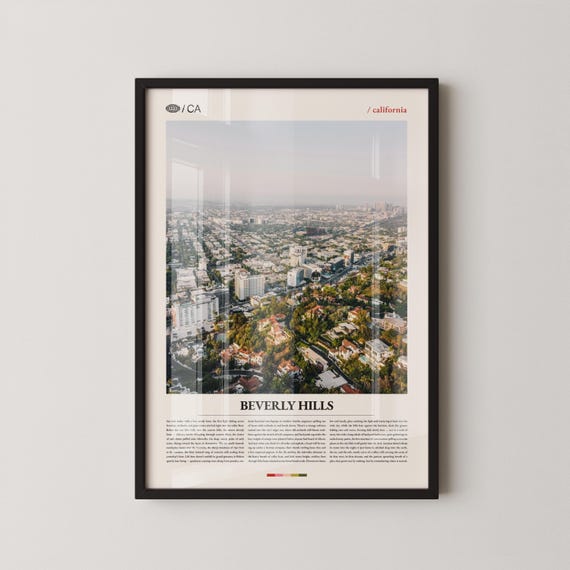 Beverly Hills Print Wall Art Poster Photo Rodeo Drive Gardens Park