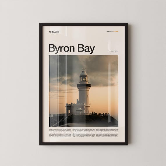 Byron Bay Print Wall Art Poster Photography Australian Coastal Town Surf Beach Decor