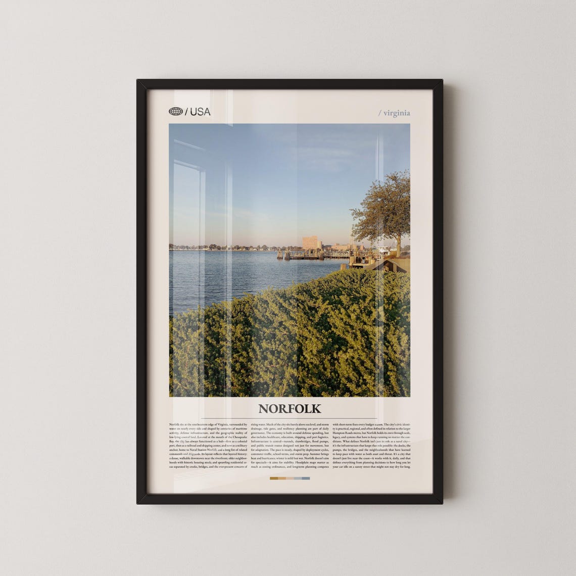Norfolk Virginia Waterfront Harbor Coastal City Photo Poster