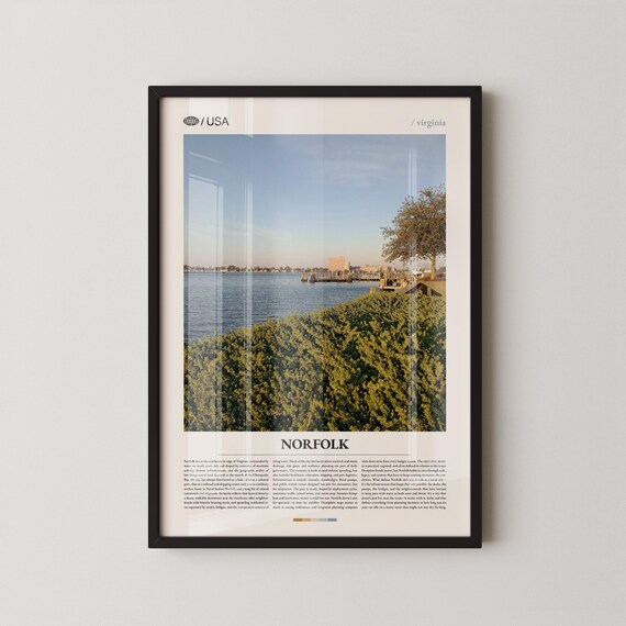 Norfolk Virginia Waterfront Harbor Coastal City Photo Poster