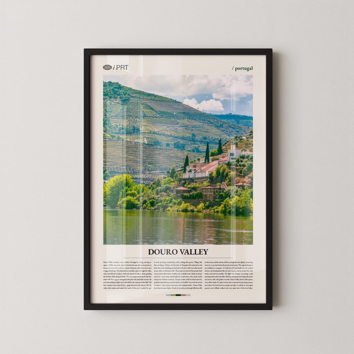 Douro Valley Portugal Terraced Vineyard Hillside River Poster