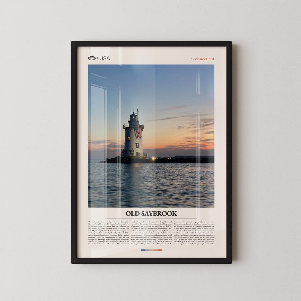 Old Saybrook Connecticut Lighthouse Sunset Over Water Poster