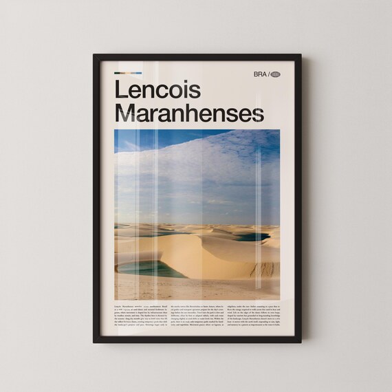 Lencois Maranhenses Print Lenis Wall Art Poster Brazil Landscape Photography Sand Dunes Decor