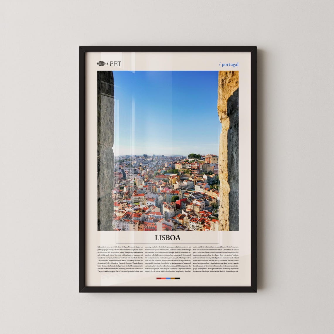 Lisboa Portugal Panoramic City View Vintage Travel Poster for Offices