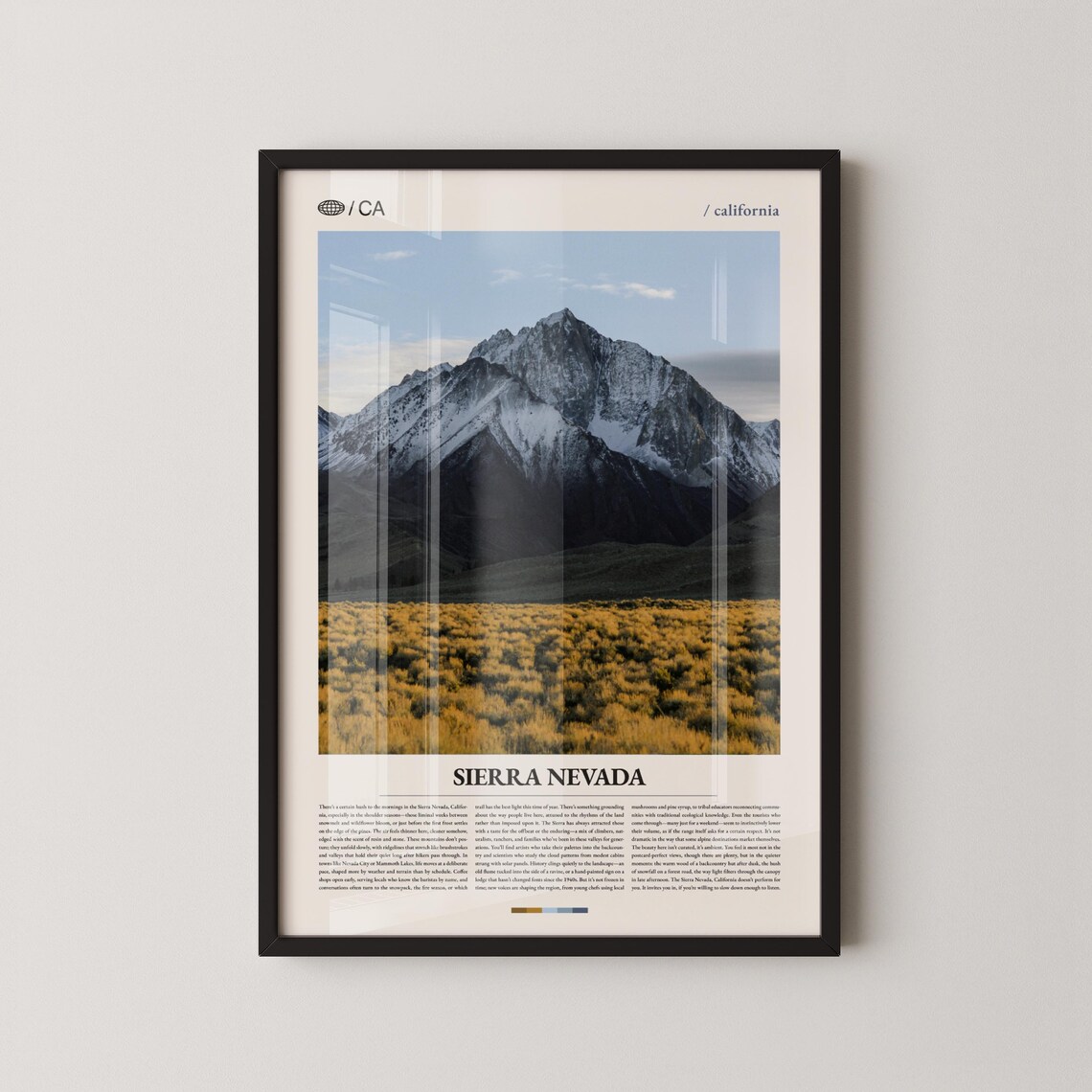 Sierra Nevada California Snow Peak Meadow Modern Photo Travel Print