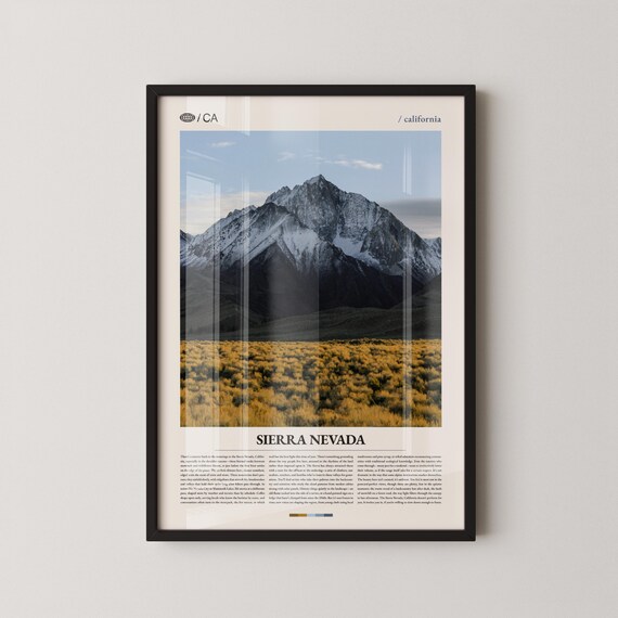 Sierra Nevada California Snow Peak Meadow Modern Photo Travel Print