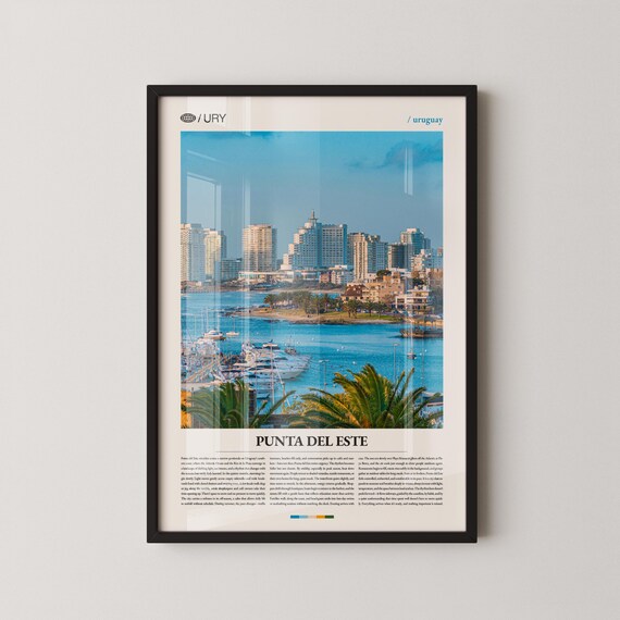 Punta del Este Uruguay Marina Skyline Coastal Travel Photo Poster